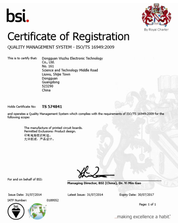 Quality management system -ISO/TS 16949:2009
